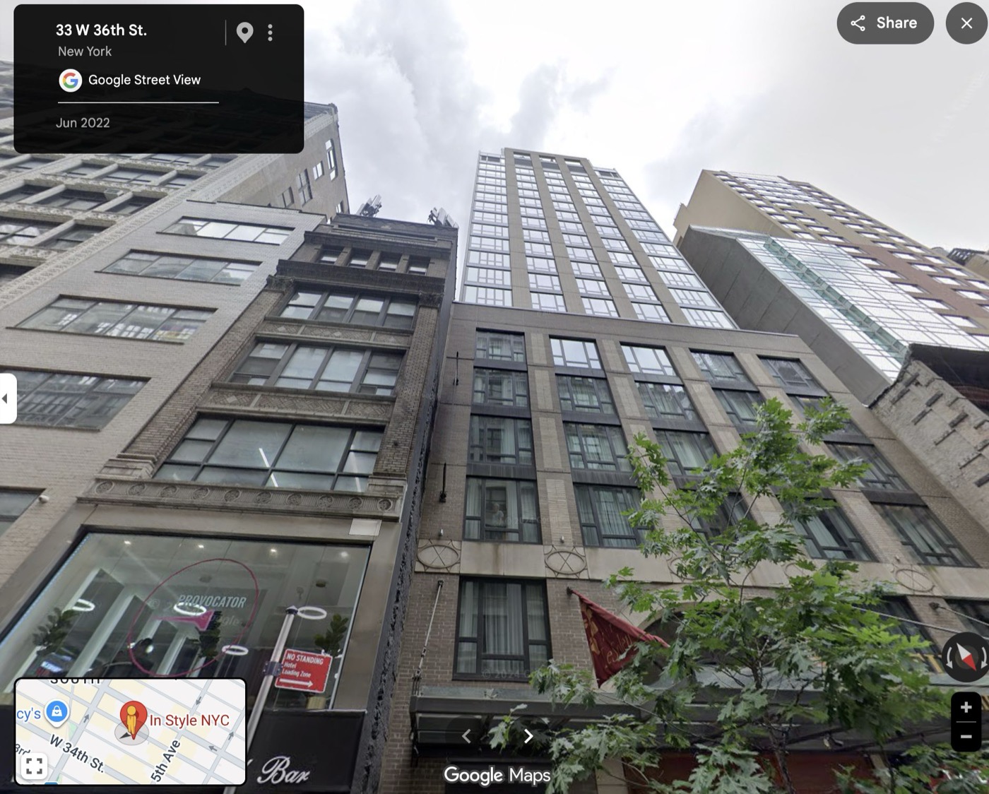 41 West 36th Street — block context